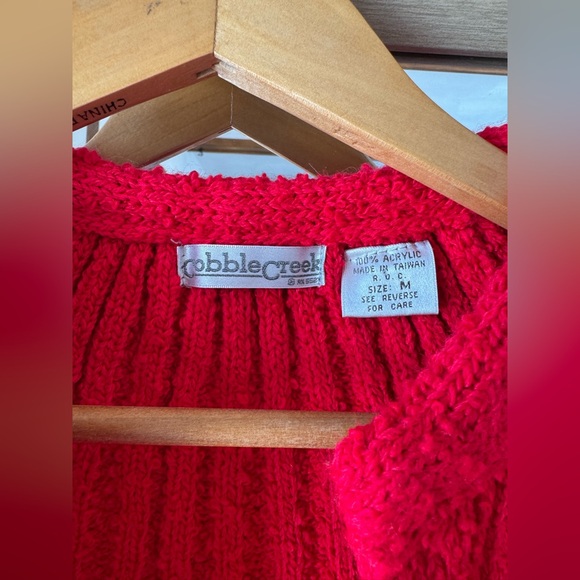 Vintage Cobble Creek Hand Embroidered Heart Cardigan medium - Picture 5 of 5